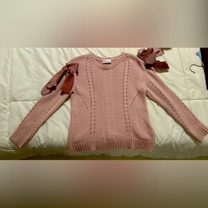 RED Valentino pink sweater with velvet bows